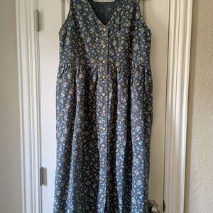 notPERFECTLINEN Dusky Florals Symi Dress, Size Medium/Large
